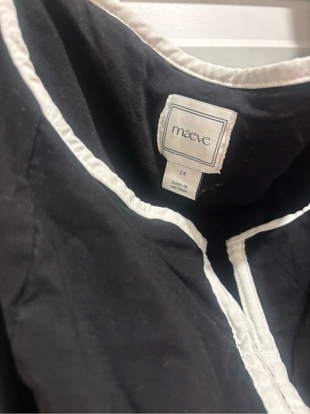 Maeve Black dress with White Piping 2x